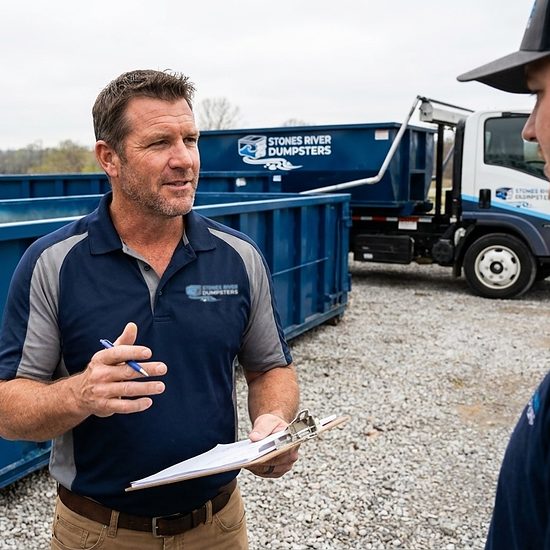 Stones River Dumpsters hauls the dumpster away when you're done